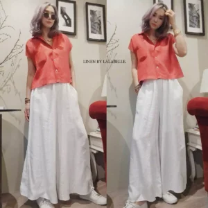 กางเกงลินินขาบาน L284