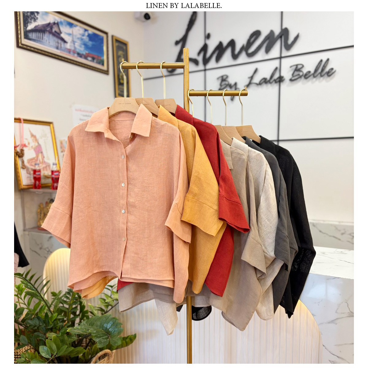 เสื้อปกเชิ้ตลินินผสมใยกัญชง L215